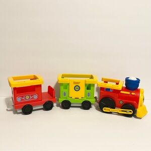 Little People Train Set Engine Caboose Passenger Tender Playset Chunky Toy 2012